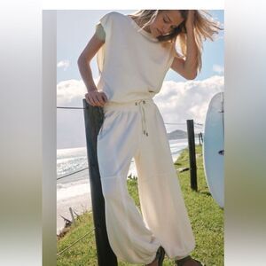 Comfort! Cream Women's Jumpsuit by Free People. Worn one time.  So cute!